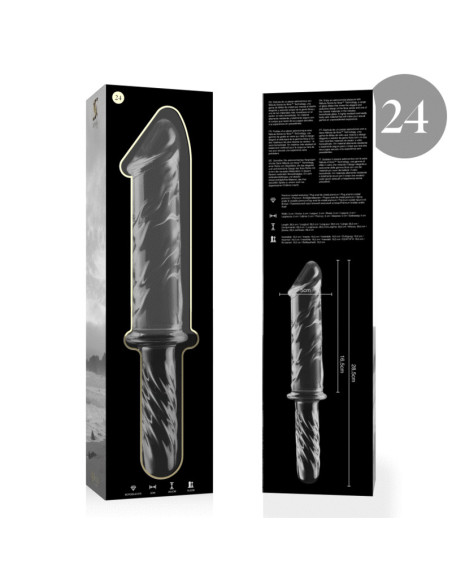 NEBULA SERIES BY IBIZA - MODEL 24 DILDO BOROSILICATE GLASS CLEAR 28.5 CM -O- 5 CM
