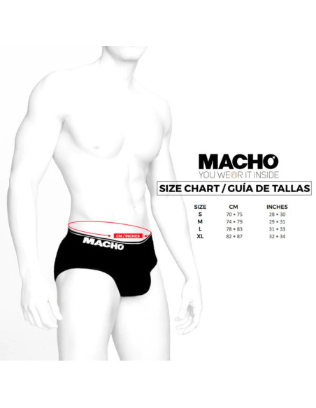 MACHO - MS24R BRIEF UNDERPANTS DARK RED XL