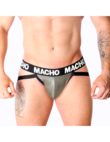 MACHO - MX27GR JOCK LEATHER GRAY BEIGE S
