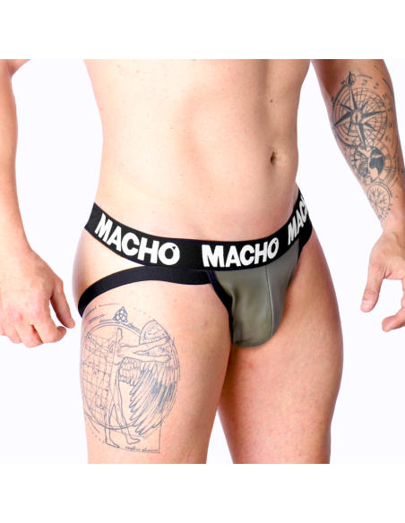 MACHO - MX27GR JOCK LEATHER GRAY BEIGE S