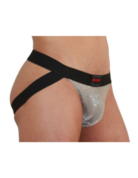 BURN - 001 JOCK SHINY BEIGE - BLACK S