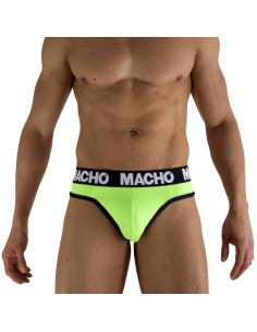 MACHO - MTG001 FLUORESCENT YELLOW THONG SIZE S