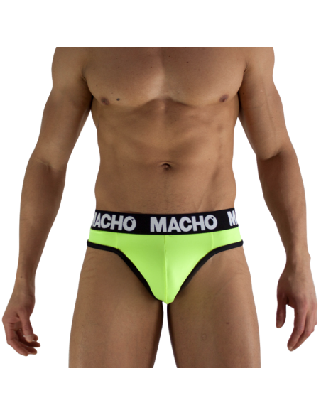 MACHO - MTG001 FLUORESCENT YELLOW THONG SIZE S