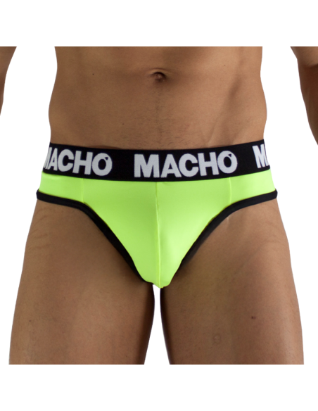 MACHO - MTG001 FLUORESCENT YELLOW THONG SIZE S