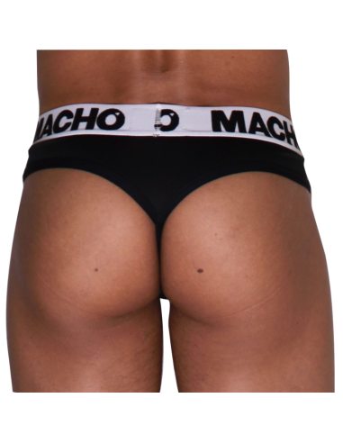 MACHO - MTG002 BLACK-BLACK THONG S