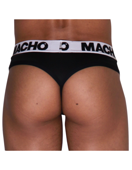 MACHO - MTG002 BLACK-BLACK THONG S