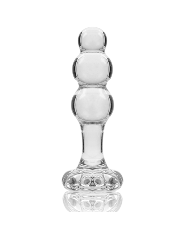 NEBULA SERIES BY IBIZA - MODEL 1 ANAL PLUG BOROSILICATE GLASS CLEAR 10.5 CM -O- 3 CM