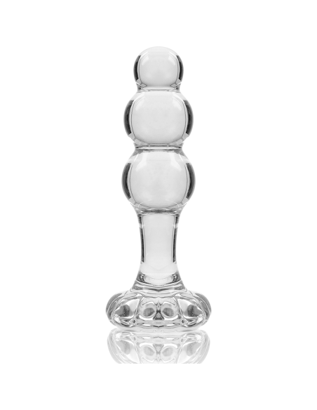NEBULA SERIES BY IBIZA - MODEL 1 ANAL PLUG BOROSILICATE GLASS CLEAR 10.5 CM -O- 3 CM