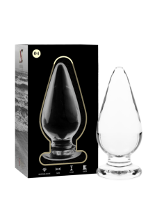NEBULA SERIES BY IBIZA - MODEL 4 ANAL PLUG BOROSILICATE GLASS CLEAR 11 CM -O- 5 CM