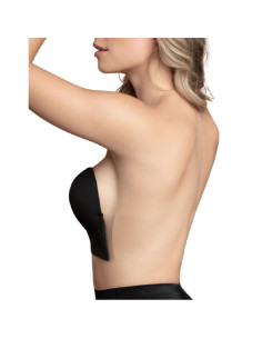 BYE-BRA - LIEMENĖLĖ BE RANKENĖLIŲ, U FORMOS, JUODA, A KAUŠELIO DYDIS 2