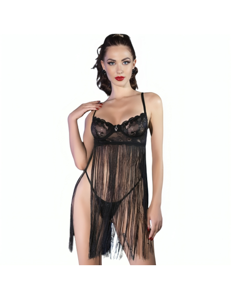 CHILIROSE - CR 4496 BABYDOLL BLACK S-M