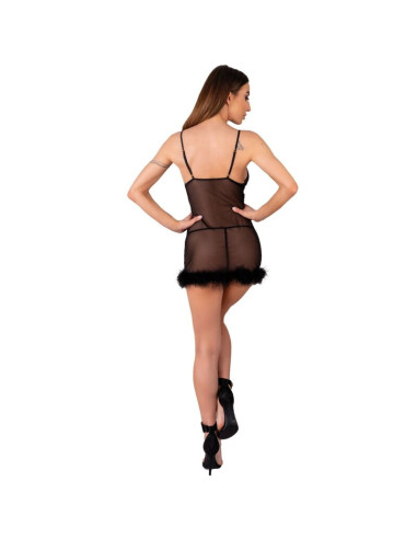 LIVCO CORSETTI FASHION - ZERUNAM SET BABYDOLL BLACK THONG