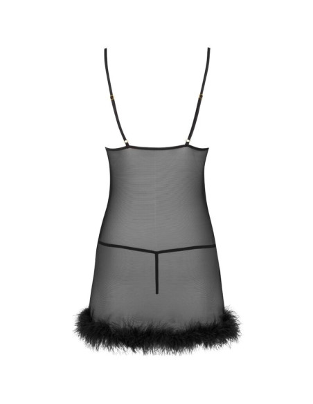 LIVCO CORSETTI FASHION - ZERUNAM SET BABYDOLL BLACK THONG