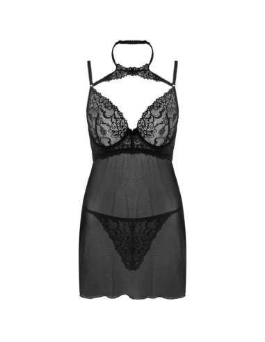 LIVCO CORSETTI FASHION - BINELLA SET BABYDOLL THONG BLACK