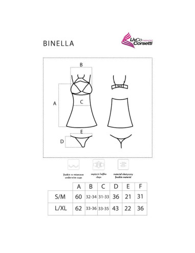 LIVCO CORSETTI FASHION - BINELLA SET BABYDOLL THONG BLACK