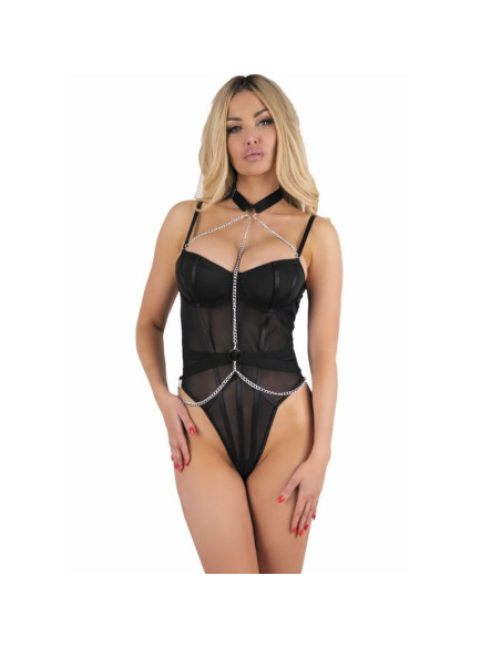 LIVCO CORSETTI FASHION - RUBIKA LC XG079 BODY WITH CHOKER BLACK L