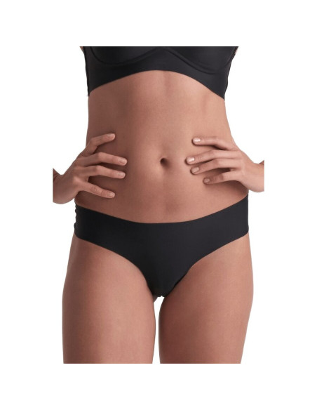 BYE-BRA - INVISIBLE THONG 2 PACK BEIGE and BLACK SIZE S