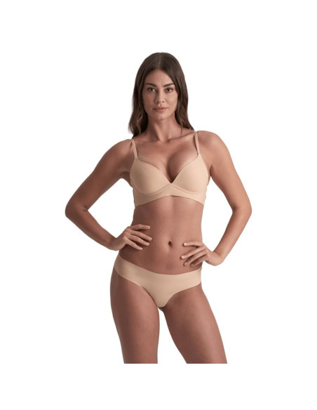 BYE-BRA - INVISIBLE THONG 2 PACK BEIGE and BLACK SIZE S