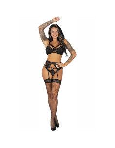 LIVCO CORSETTI FASHION - POJZON LC 90670 BRA GARTER BELT STOCKINGS PANTY BLACK