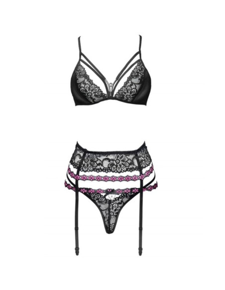 LIVCO CORSETTI FASHION - SNEHANA LC 90443 BRA GARTER BELT PANTY BLACK
