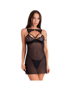 LIVCO CORSETTI FASHION - KROLINA LC 90734 CHEMISE THONG BLACK S-M