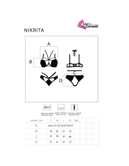 LIVCO CORSETTI FASHION - NIKRITA LC 90647 BRA PANTIES BLACK L