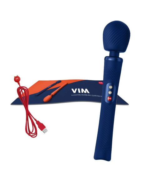 FUN FACTORY - VIM silikoninis įkraunamas vibruojantis svertinis vibruojantis lazdelė, vidurnakčio mėlyna