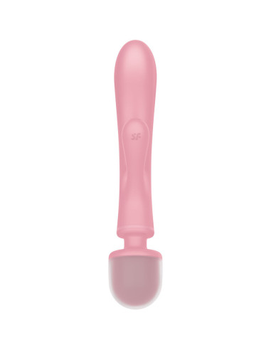 SATISFYER – TRIGUBO MEILĖS SU KLITORIAUS MASAŽUOKLIU MASAŽUOJAMASIS ĮRANGA, ROŽINIS