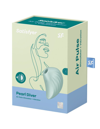 SATISFYER - PEARL DIVER AIR PULSE STIMULATOR and VIBRATOR GREEN