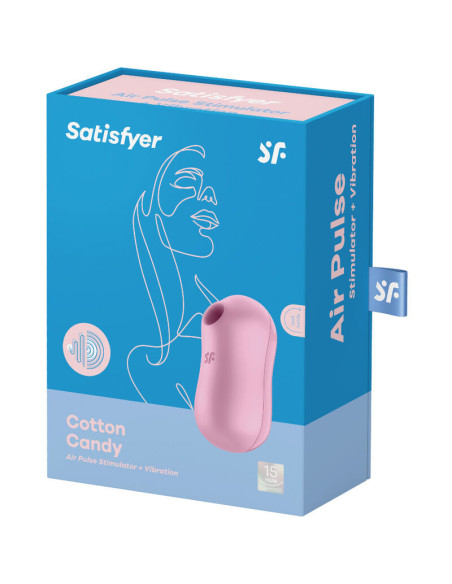 SATISFYER - Cukraus vatos oro pulsavimo stimuliatorius ir alyvinis vibratorius