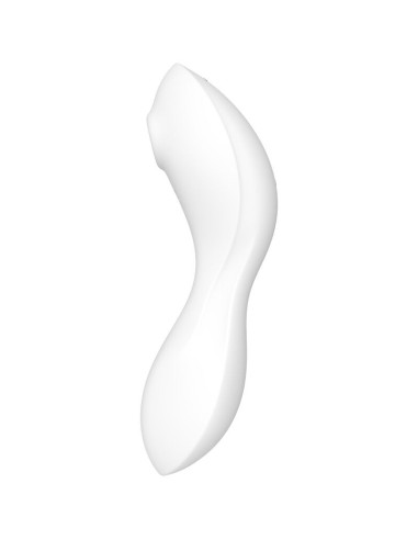 SATISFYER - CURVY TRINITY 5 AIR PULSE STIMULATOR and VIBRATOR APP WHITE