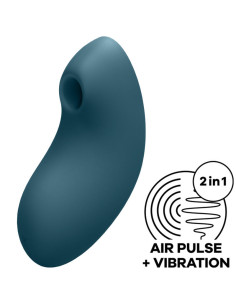 SATISFYER - VULVA LOVER 2 AIR PULSE STIMULATOR and VIBRATOR BLUE