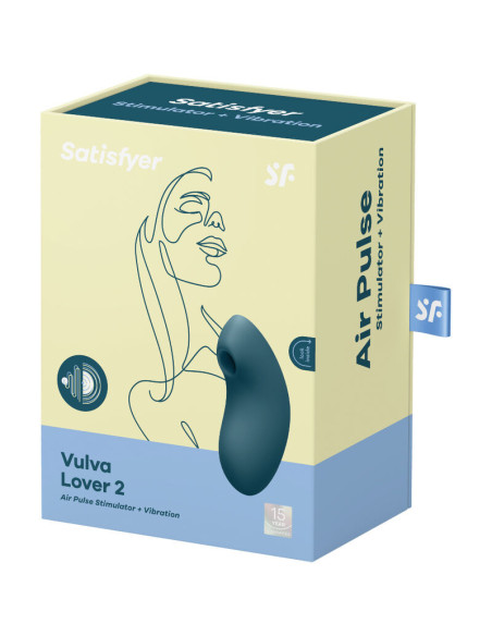 SATISFYER - VULVA LOVER 2 oro impulsų stimuliatorius ir vibratorius, mėlynas