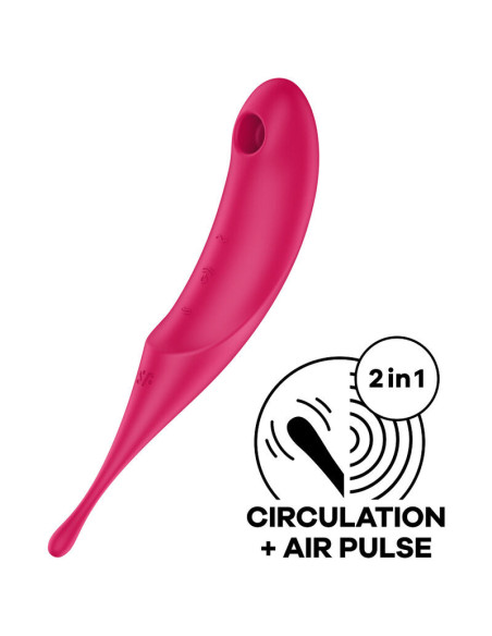 SATISFYER – „TWIRLING PRO“ oro pulsacinis stimuliatorius ir vibratorius, raudonas