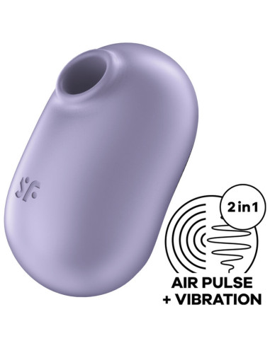SATISFYER - PRO TO GO 2 DOUBLE AIR PULSE STIMULATOR and VIBRATOR VIOLET