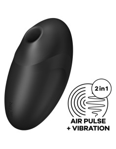 SATISFYER - VULVA LOVER 3 oro impulsų stimuliatorius ir vibratorius, juodas