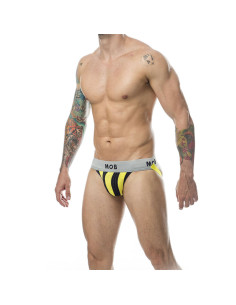 MOB - KLASIKINIAI JOCK STRIPE MARŠKINĖLIAI SU GELTONAIS DYDŽIAIS L 2