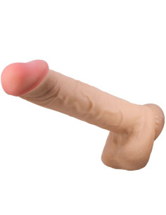 PRETTY LOVE - SLYDANČIOS ODOS SERIJOS REALISTIŠKAS DILDO SU SLYDANČIA ODOS SIURTUKU, 26 CM