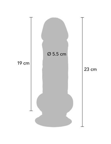 GET REAL - DELUXE REALISTINIS PENIS SU SĖKLIDĖMIS, YPAČ STORAS, 23 CM