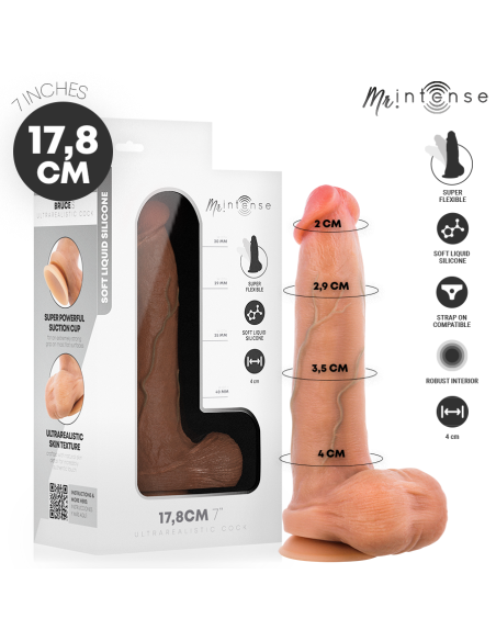MR INTENSE - BRUCE S SILICONE DILDO WITH TESTICLES 17.8 CM -Ø- 4 CM