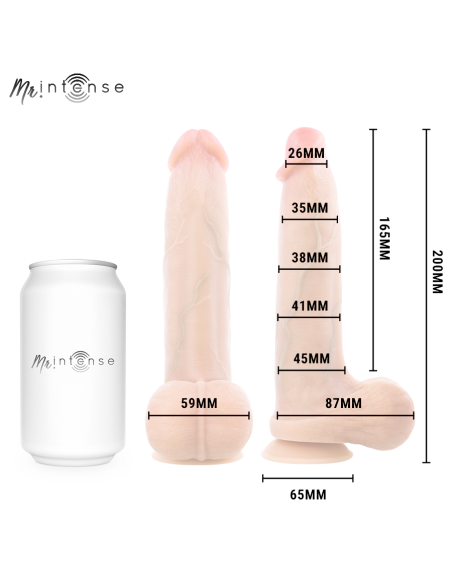 MR INTENSE - BRUCE M SILICONE DILDO WITH TESTICLES 20 CM -Ø- 4.5 CM