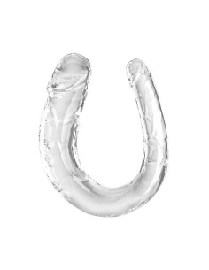 KING COCK - DOUBLE TROUBLE dvigubas dildo 33 CM skaidrus
