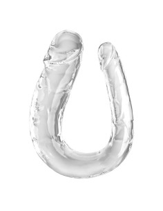 KING COCK - DOUBLE TROUBLE dvigubas dildo 44 CM skaidrus