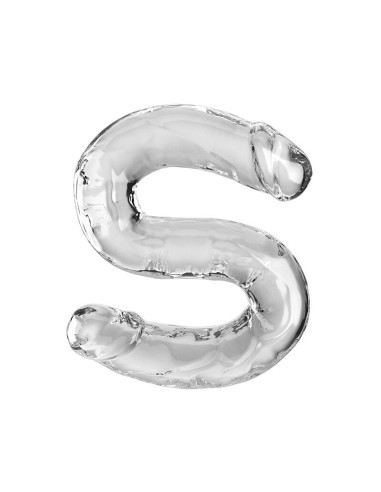 KING COCK - DOUBLE TROUBLE dvigubas dildo 46 CM skaidrus