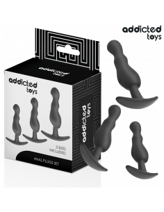 ADDICTED TOYS - 3 ANALINIŲ KAMŠČIŲ RINKINYS, SILIKONINIS, 1 MODELIS 2