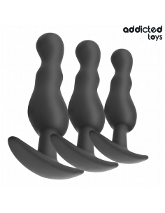 ADDICTED TOYS - 3 ANALINIŲ KAMŠČIŲ RINKINYS, SILIKONINIS, 1 MODELIS