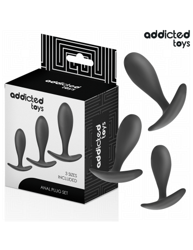 ADDICTED TOYS - 3 ANALINIŲ KAIŠČIŲ RINKINYS, SILIKONINIS, 2 MODELIO