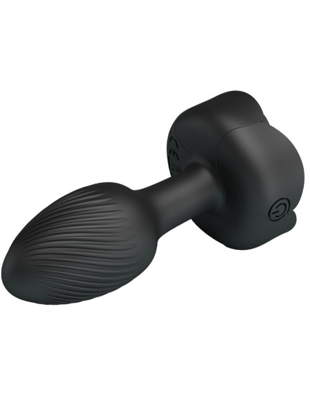 PRETTY LOVE - OLMAN ANAL PLUG WITH LED LIGHT BLACK 8.8 CM