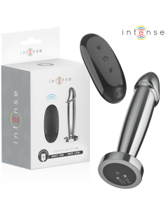INTENSE - ANALINIS KAIŠTIS, 10 VIBRACIJOS TAŠKŲ, METALINIS DILDO SU NUOTOLINIO VALDYMO PULTELIU