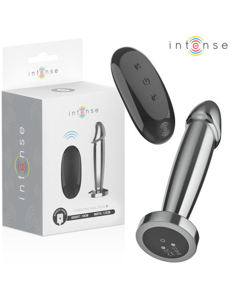 INTENSE - ANALINIS KAIŠTIS, 10 VIBRACIJOS TAŠKŲ, METALINIS DILDO SU NUOTOLINIO VALDYMO PULTELIU